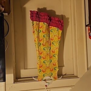 Lemon Loves Lime Girl's Yellow Falmingo and Gator Dress 5 years.